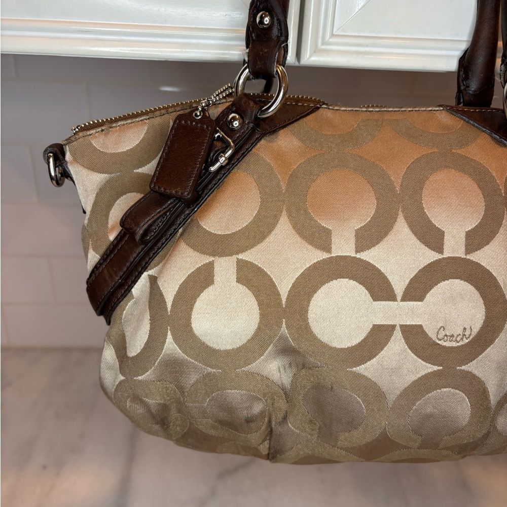 COACH Bag Purse Handbag Pocketbook Bag Madison Op Art Sophia Satchel #17693 - Picture 7 of 11